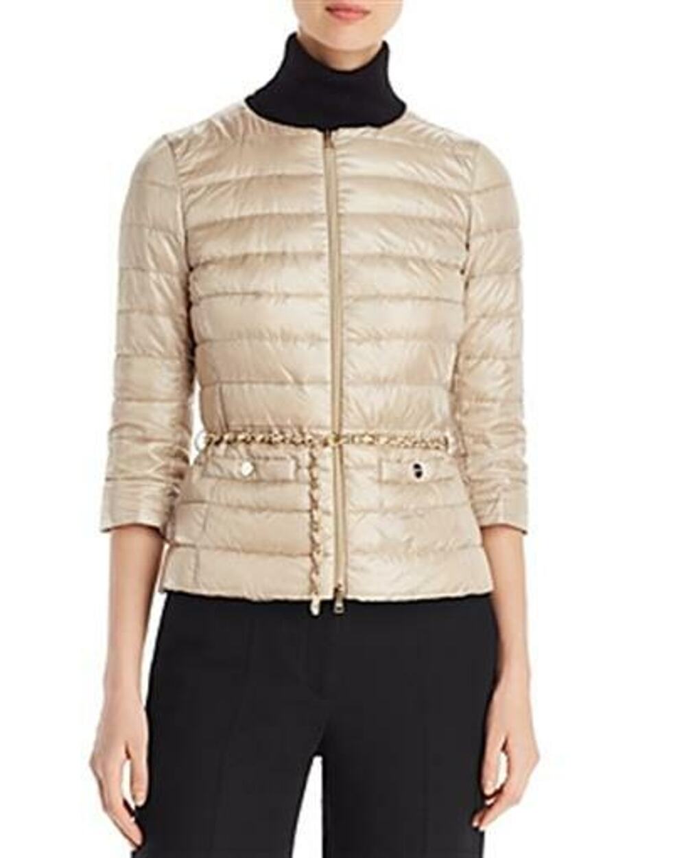 Herno Womens Lucrezia Short Down Jacket light sand Size 38